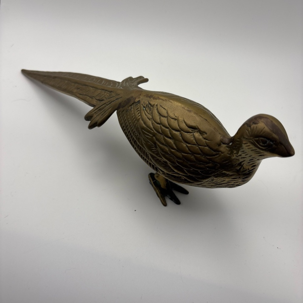 Vintage Brass Pheasant Sculpture 12” - Picture 2 of 7